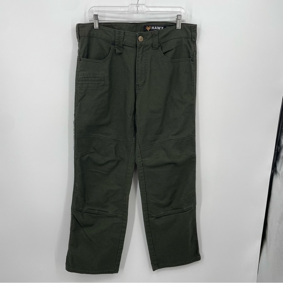 Hawx Relaxed Fit Olive Green Ripstop Carpenter Work Pants Size 33x27.5” - Picture 1 of 8